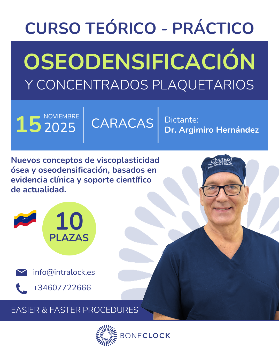 CARACAS/ VENEZUELA - Oseodensificacion y Concentrados Plaquetarios. Curso Teórico y Práctico.