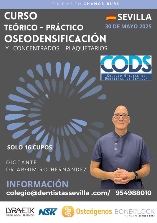 SEVILLA - Oseodensificacion y Concentrados Plaquetarios. Curso Teórico y Práctico